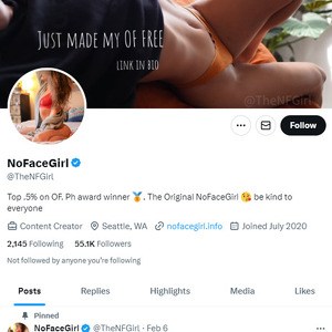 NoFaceGirl Twitter, Top Premium Porn Sites