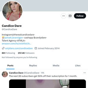 Candice Dare Twitter, Top Premium Porn Sites