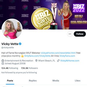 Vicky Vette Twitter, Top Premium Porn Sites