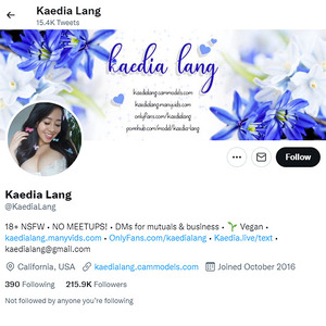 Kaedia Lang, Top Premium Porn Sites