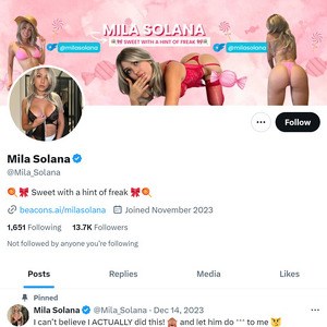 Mila Solana Twitter, Top Premium Porn Sites