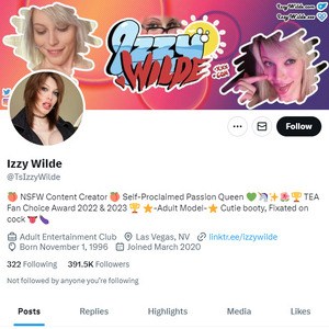 Izzy Wilde Twitter (TS), Top Premium Porn Sites