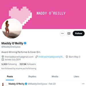 Maddy O'Reilly Twitter, Top Premium Porn Sites