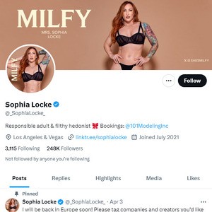 Sophia Locke Twitter, Top Premium Porn Sites