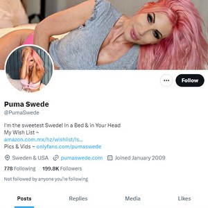 Puma Swede Twitter, Top Premium Porn Sites