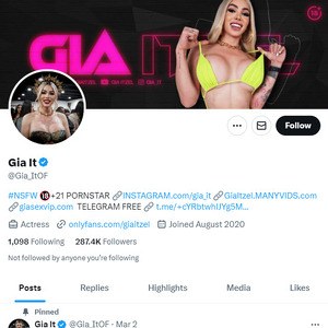 Gia Itzel Twitter (TS), Top Premium Porn Sites