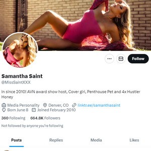 Samantha Saint Twitter, Top Premium Porn Sites