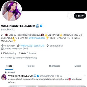 Valerica Steele Twitter, Top Premium Porn Sites